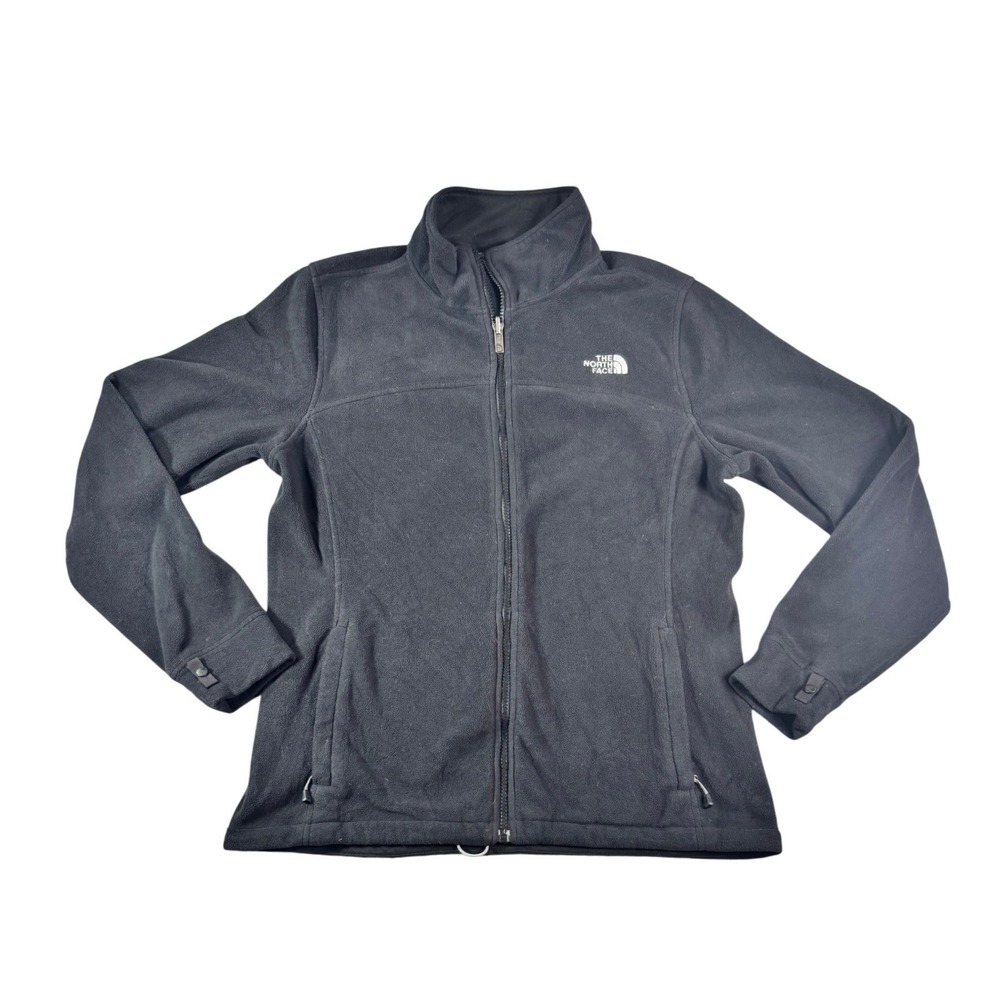 The North Face Full Zip Fleece Jacket Black Mock Neck Women's Size M